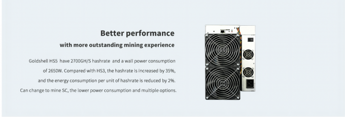 Машина 0 горнорабочего SC 5400Gh Asic Goldshell HS5 HNS Blake2B 2700GH секретная минируя