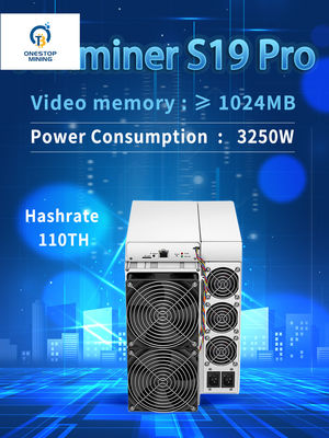 Bitcoin 3250W Antminer S19 Pro 110Th минируя минирование bitcoin машины Asic